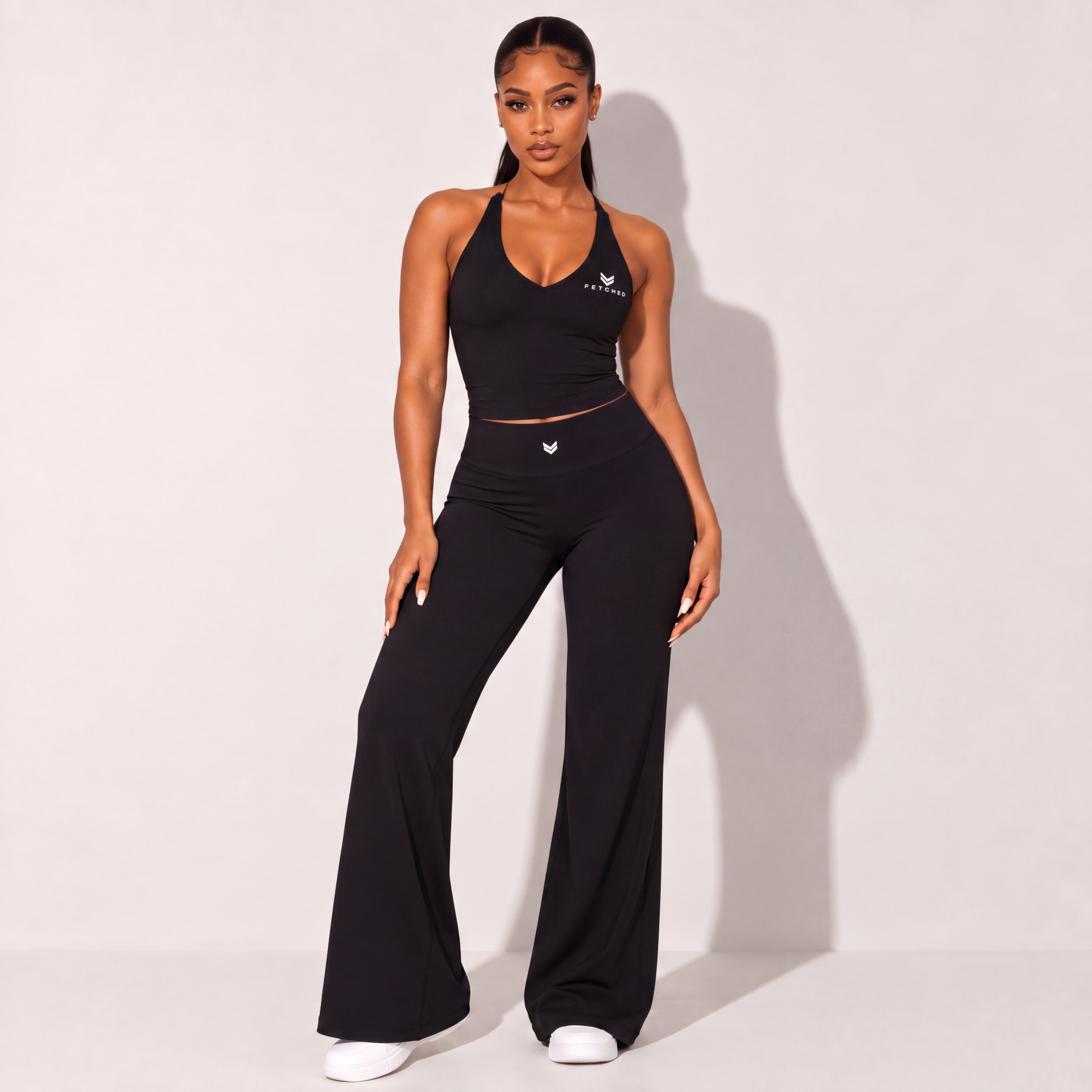 Contour Flow Halter & Straight-Leg Pants Set